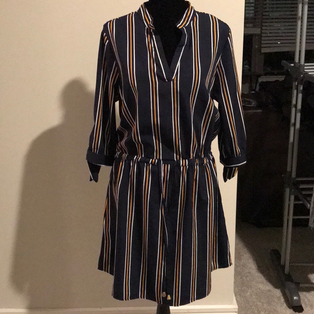 Navy Striped Dress
